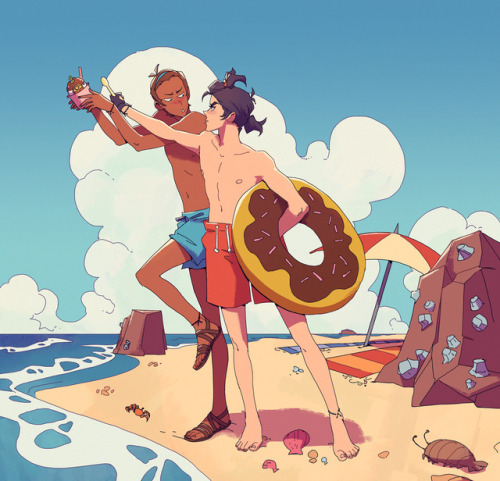 214b:beach klance collab between me and Rollingyuppy! she did...