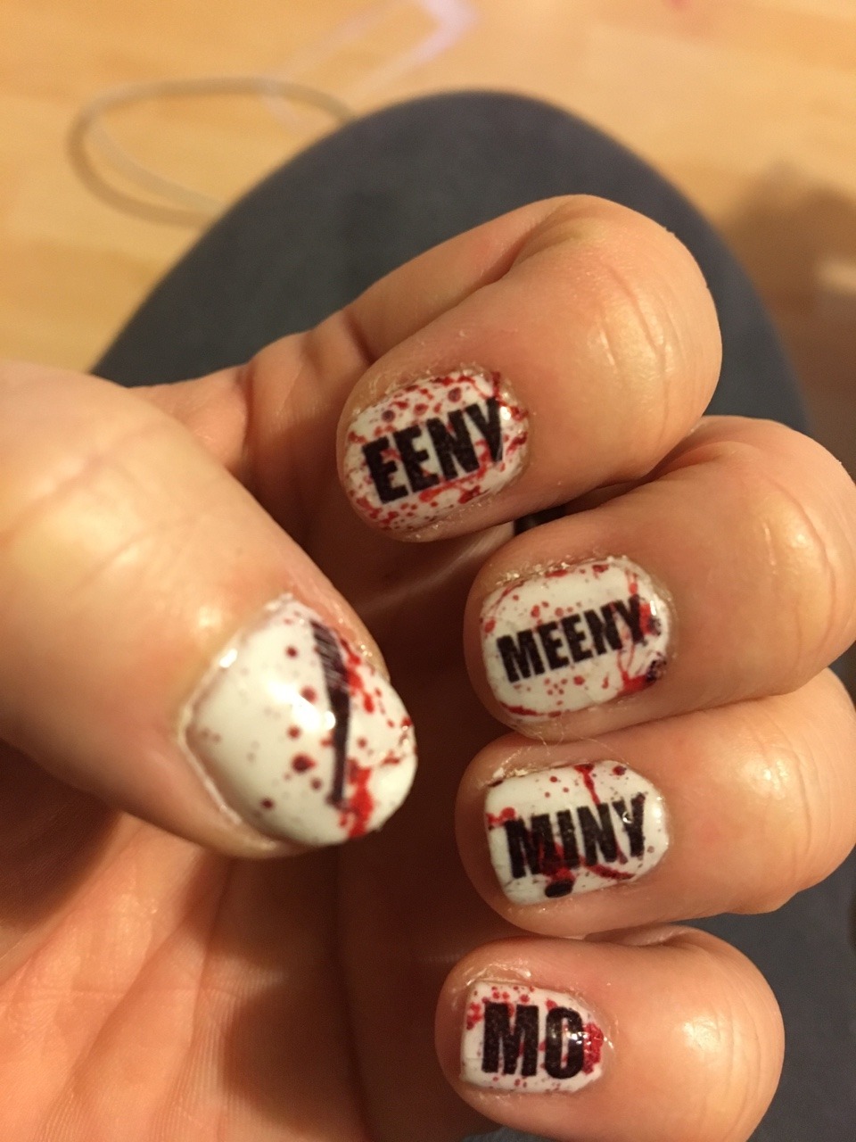 MyHedgehogIsDead Nail Art — Walking Dead nails done ready for a ...