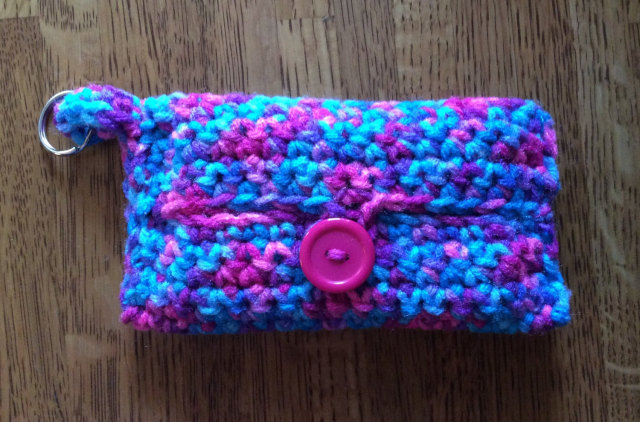 Yarn Hot Off The Hook — crochet Purse Tissue Holder With Key Ring,...