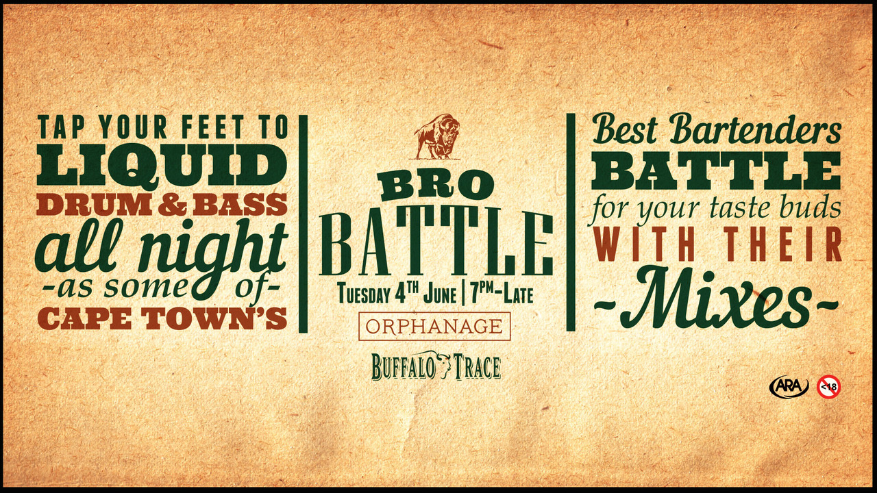 Tap your feet to liquid drum & bass all night as some of Cape Town’s best bartenders battle for your taste buds with their mixes! We will be kicking off the evening at 7PM with a cocktail battle featuring Buffalo Trace Bourbon - South Africa, Peter...
