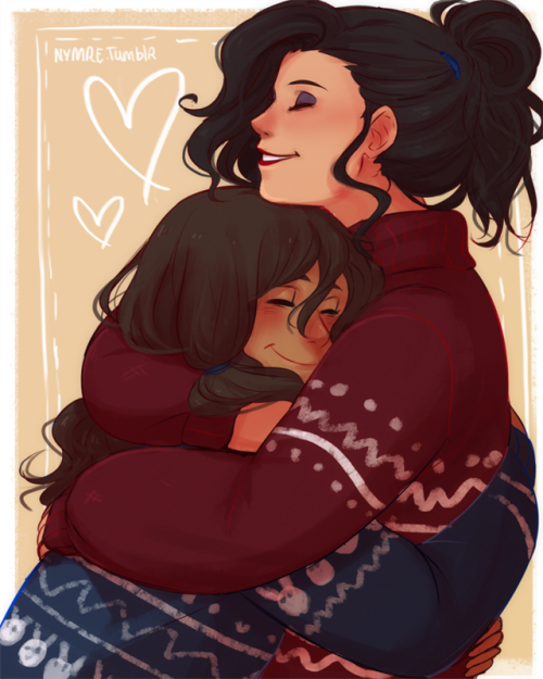 Korrasami christmas sweaters in summer :’) You can see the high...