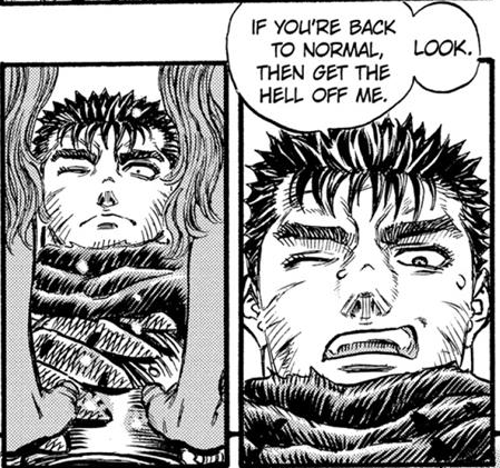 Skull Knight rescues Guts and Casca. 1997 ver. : r/Berserk