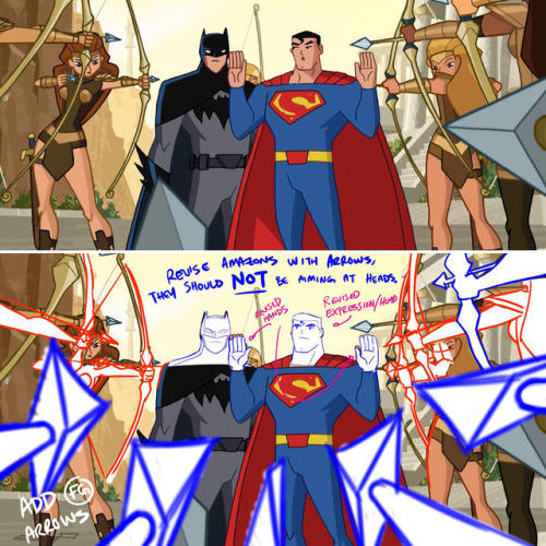 Throwing it back with more “Justice League Action” retake notes....