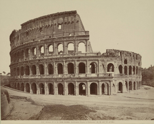 archaeoart:The Colosseum, Rome, circa 1865.