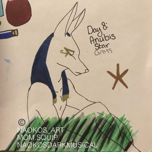 Inktober2018 Day 8: Egyptian God; Anubis, Star & Grass