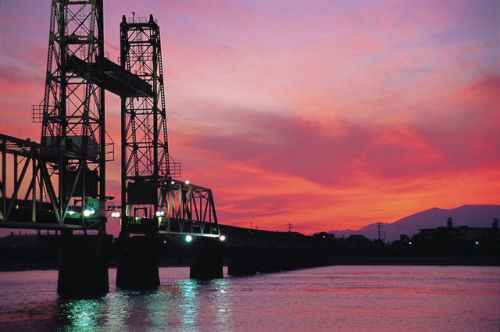 Saga’s Chikugo River lift bridge was built in1935 and is...