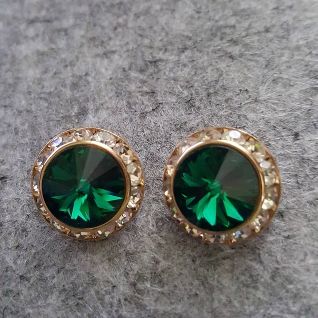 Jenniejamesresale — Emerald Green Swarovski Crystal Earrings 4479