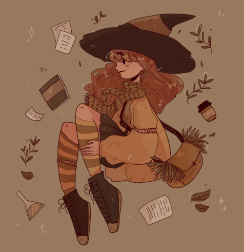 38raccoons:october is a great time to draw cute witches