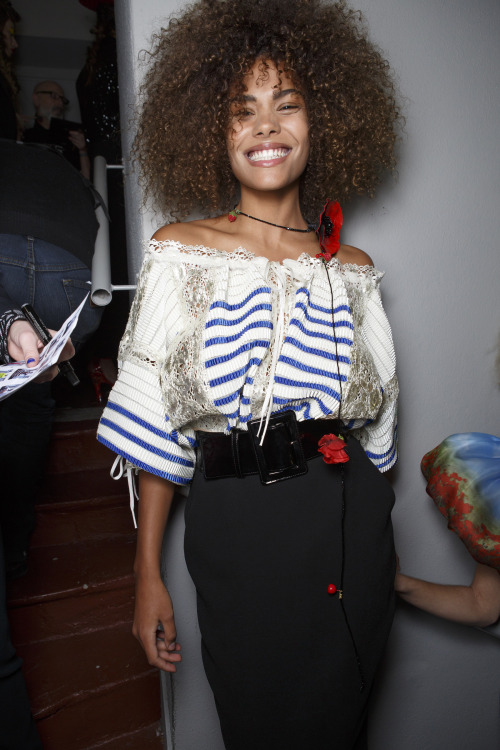 meanrunway: Tina Kunakey backstage @ Jean Paul Gaultier Spring...