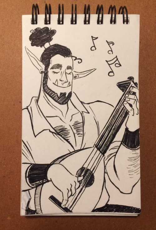 Rhos. @kimbles’ orc-elf bard from our D&D game.