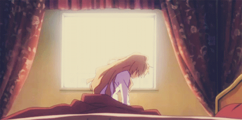 Sleepy Anime Girl Waking Up Gif