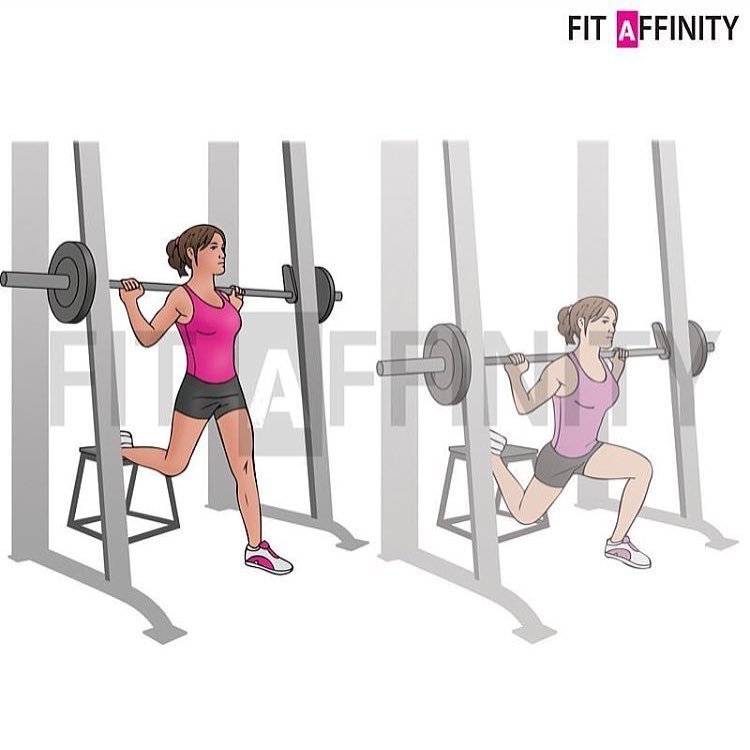 Fitaffinity Smith Machine Single Leg Split Squat Targets