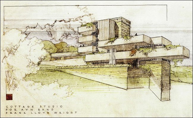 Chicagogeek Unbuilt Cottage Studio For Ayn Rand Designed By