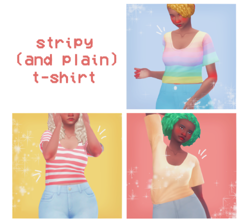 bluesparkling:stripy (and plain) t-shirtI made this cute...