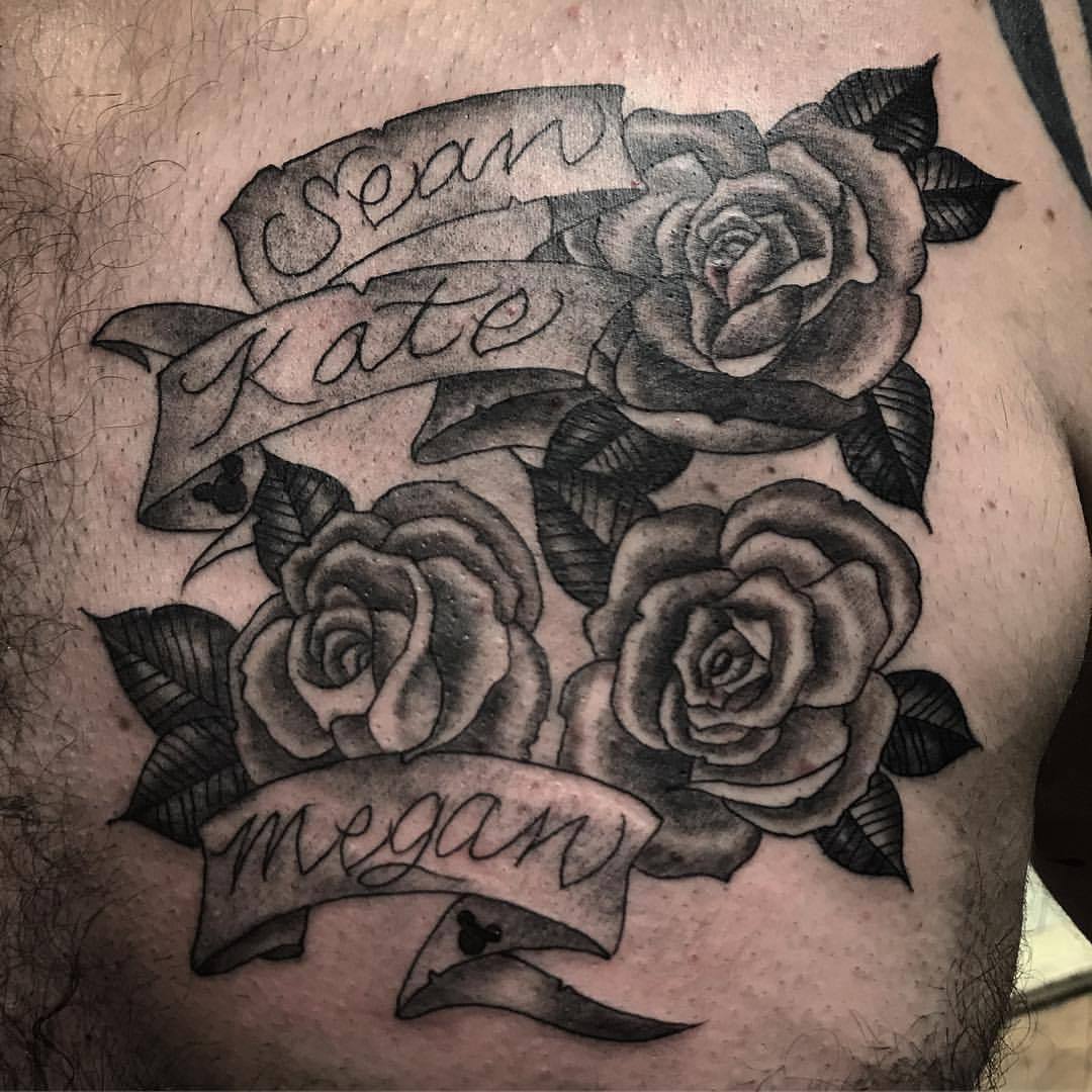 Albie - Tattooer — #rose #roses #rosetattoo #tattoo #lettering #names...