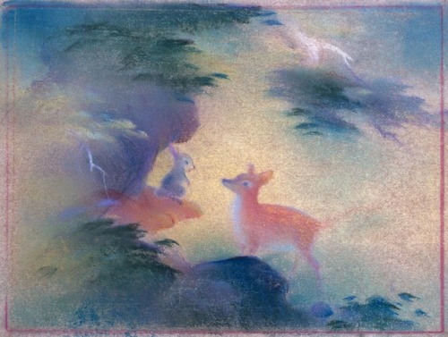 sighducks:art-nimals:Tyrus Wong (1910 - 2016), Concept art...