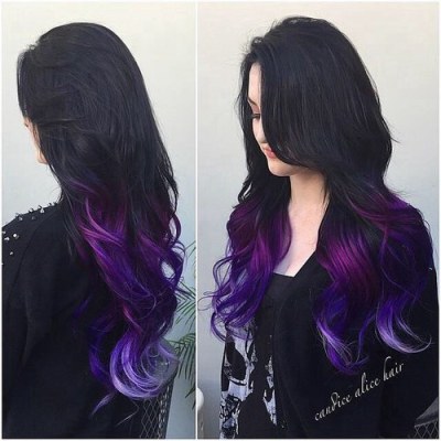 Purple Dip Dyed Hair Tumblr