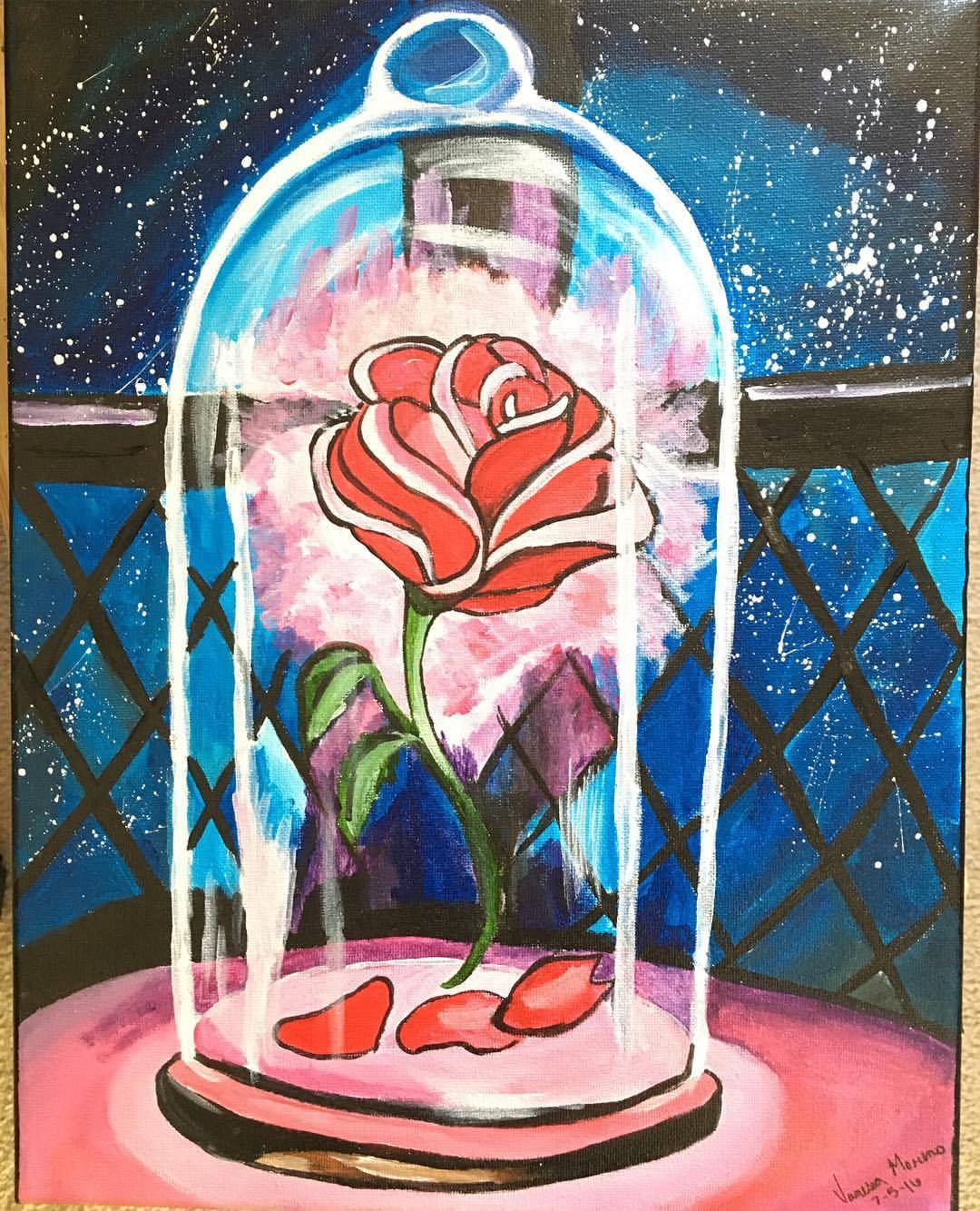 Beauty And The Beast Rose Painting