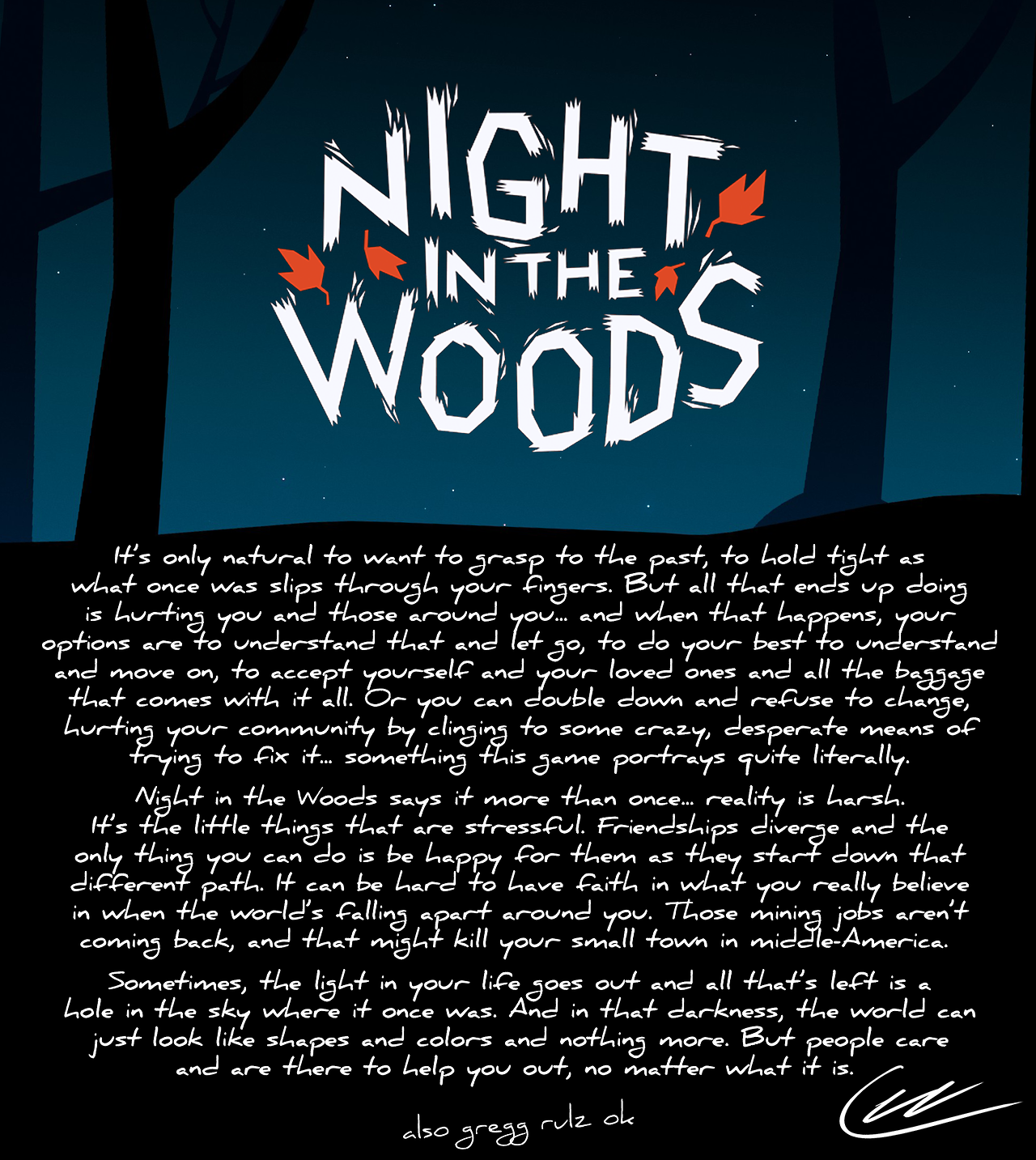 Night in the woods цитаты