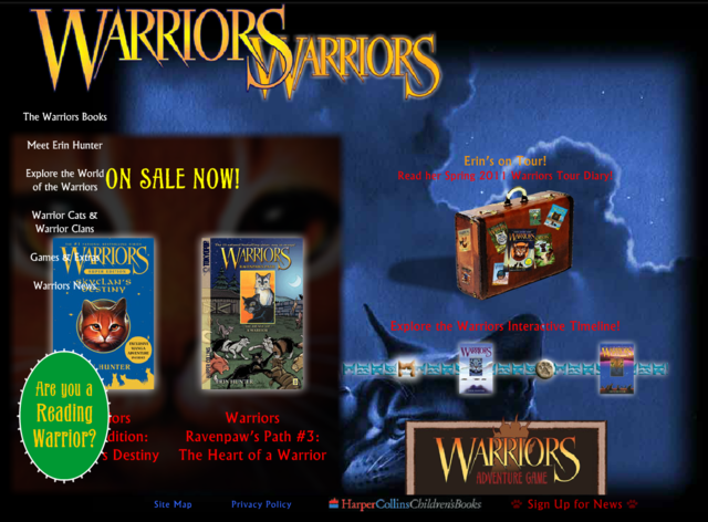 Welcome to the world of WARRIORS, — Warriors site homepages (2007-2009)