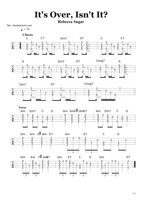 Uke Hunt Cont Here’s A Tab Of My Take On The Picking.
