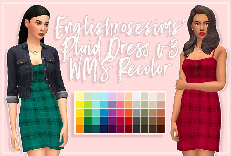 Sims 4 CC Plaid Dress