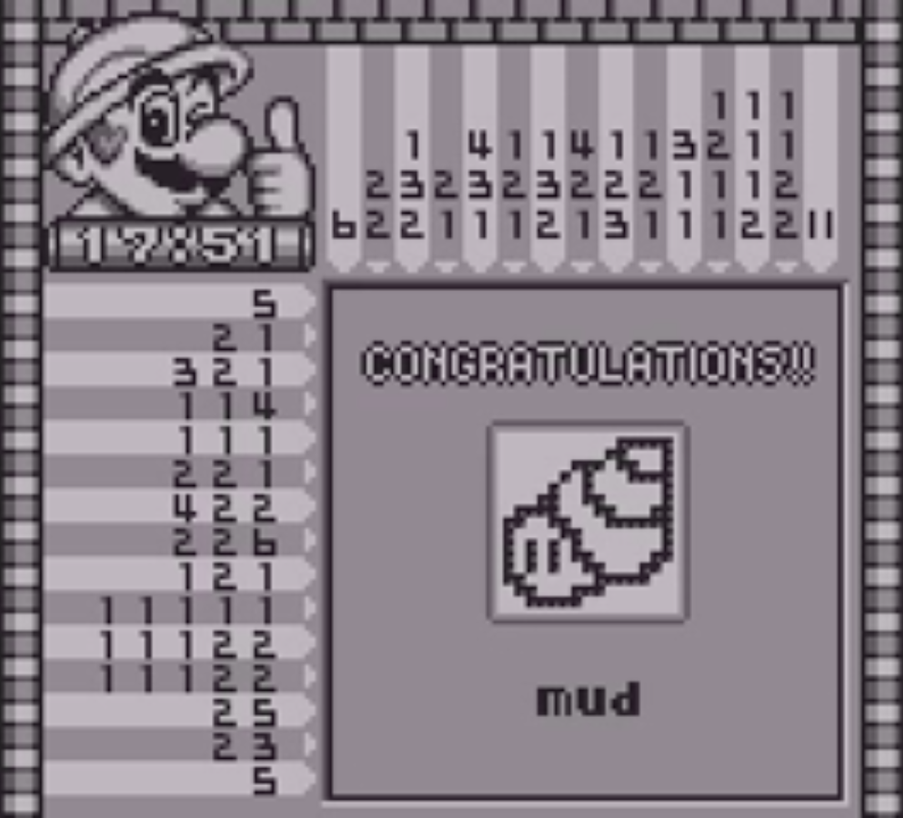 Weird Mario Enemies — Name: mud Debut: Mario's Picross It turns out...