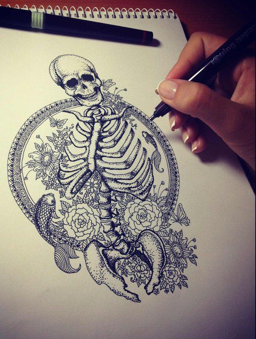 skeleton drawing on Tumblr