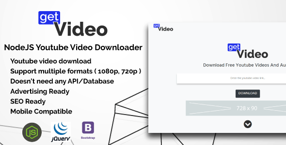 GetVideo v1.0 - NodeJS Youtube Video Downloader Nulled