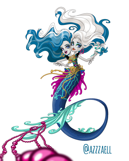 monster high ghoul great scarrier reef peri & pearl serpentine