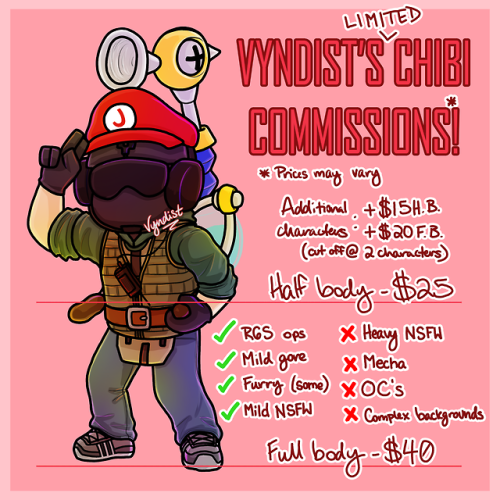 vyndraws:Hey I’m actually reopening limited commissions!! some...