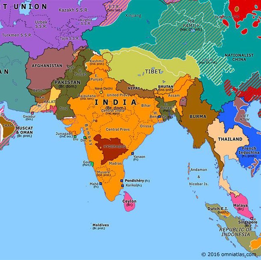 Omniatlas — South Asia 111 years ago today: Partition of...