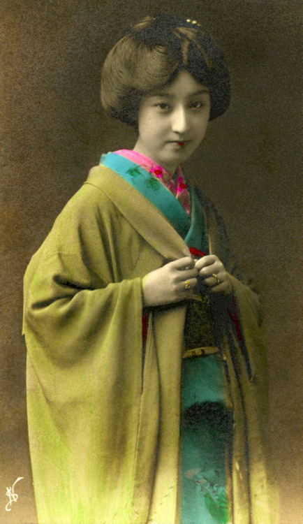 Geisha Sakae - hand coloured 1910s (by Blue Ruin1)
“ Sakae (栄え) also written as (さかえ) was a Meiji-Taisho era geisha from the Shitaya (下谷) geisha district in Tokyo. Although collectively known as “Shitaya geisha”, the area consisted of two smaller...
