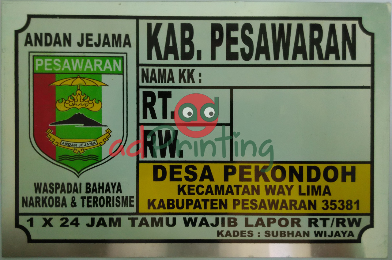  Plat Nomor Rumah