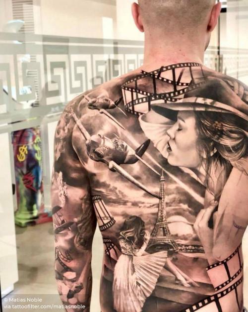 By Matias Noble, done at Noble Art Gallery Tattoo, Valencia.... backpiece;big;black and grey;europe;facebook;france;location;matiasnoble;other;paris;patriotic;twitter;women