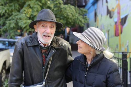 “We met in 1944, and we didn’t like each other. He was in uniform, I was an art student. I called him a fascist. But we met again a few months later when he was on furlough from the army. We were both vacationing at the same dude ranch. I was wearing my father’s suede jacket, because he’d just passed away, and the sleeves were too long for my arms. And without saying a word, he walked up to me, and rolled the sleeves back a bit. And I thought it was such a sweet gesture.”