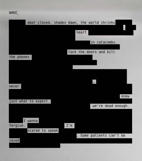 brotticelli:blackout poetry made from hospice, by the antlers |...