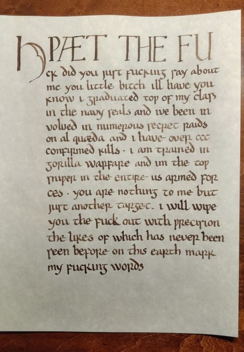 theshitpostcalligrapher:revisiting the classics: Beowulf...