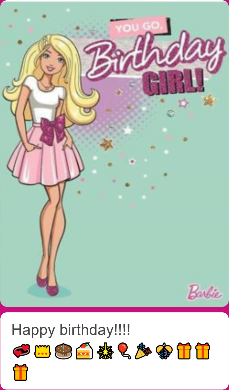 barbie birthday cards