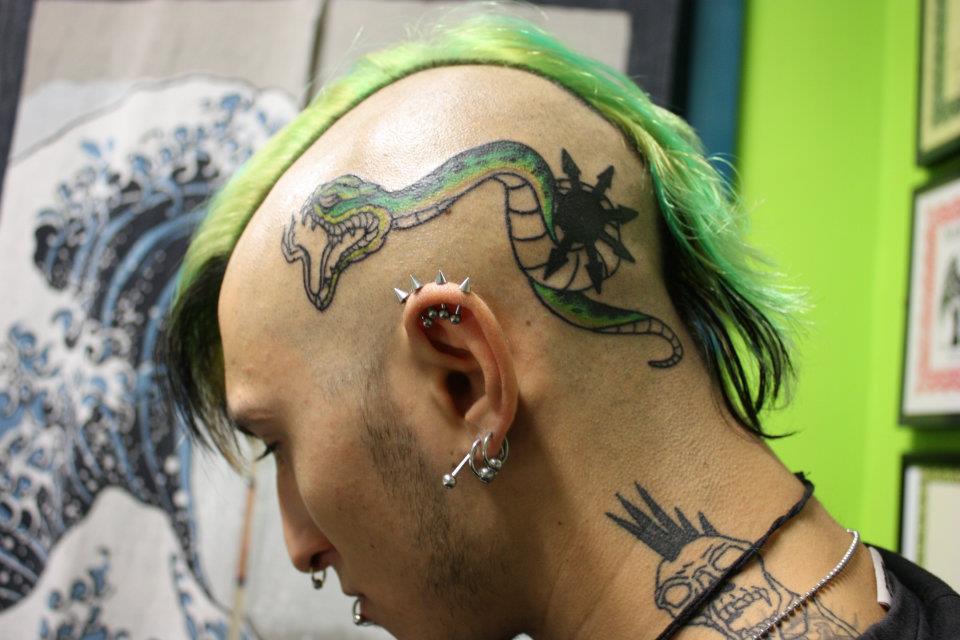 Punkerskinhead Tattooed And Pierced Punk