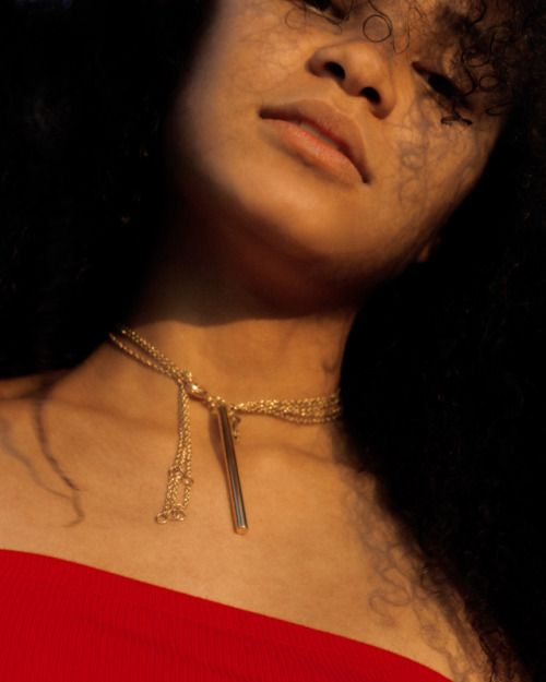 Searcy wears our Golden Whip Choker. Shot by Kelia Anne.