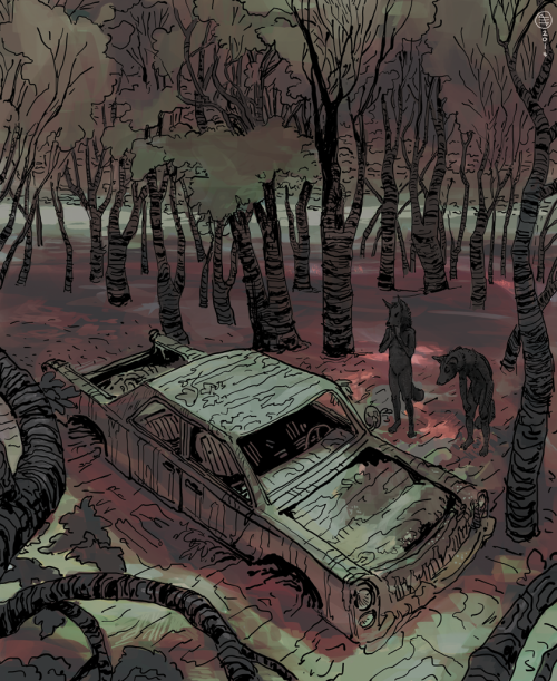 mossfellow:“Werewolves Finding an Abandoned Car” 2014