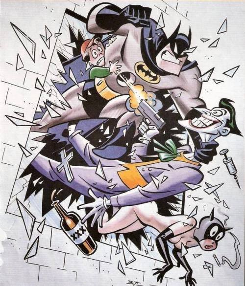 ferdisanerd:bear1na:Batman vs. The Joker by Bruce Timm...