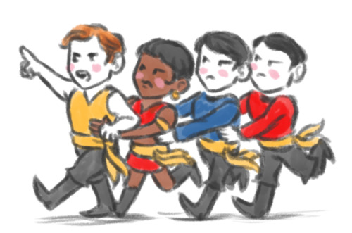 regulationblues:littlesmartart:CONGA LINE OF EVILOkay, but...