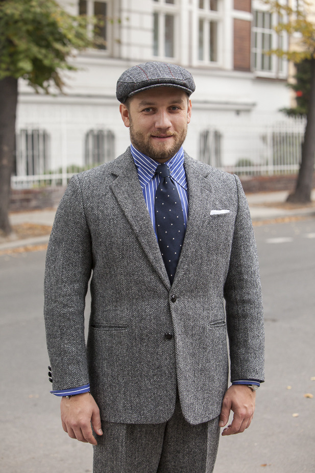 Menswear | Herringbone Harris Tweed SB suit Source:...