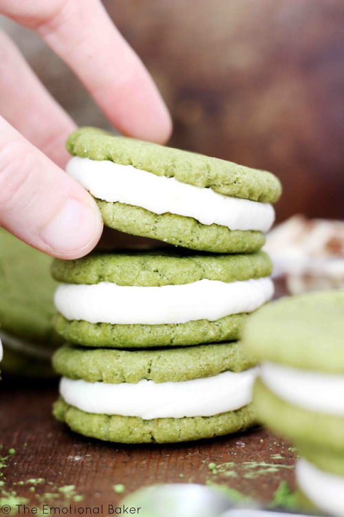 Matcha Almond Sandwich Cookies