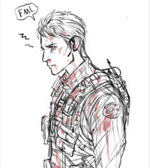 viruxlent:BSAA!Wesker doodles (and he has a shit time. They...