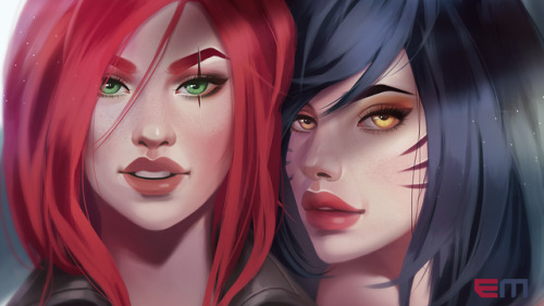 emametlo:All done! Some Kata and Ahri. This was a piece I dug...