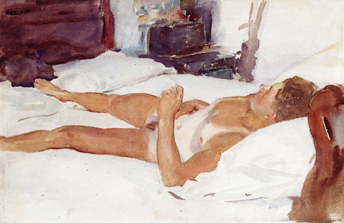 art-and-things-of-beauty:Watercolors of male nudes by John...