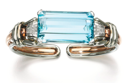 aquamarine diamond bangle bracelet